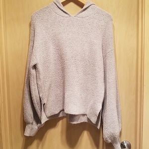 Wide sleeved hooded sweater